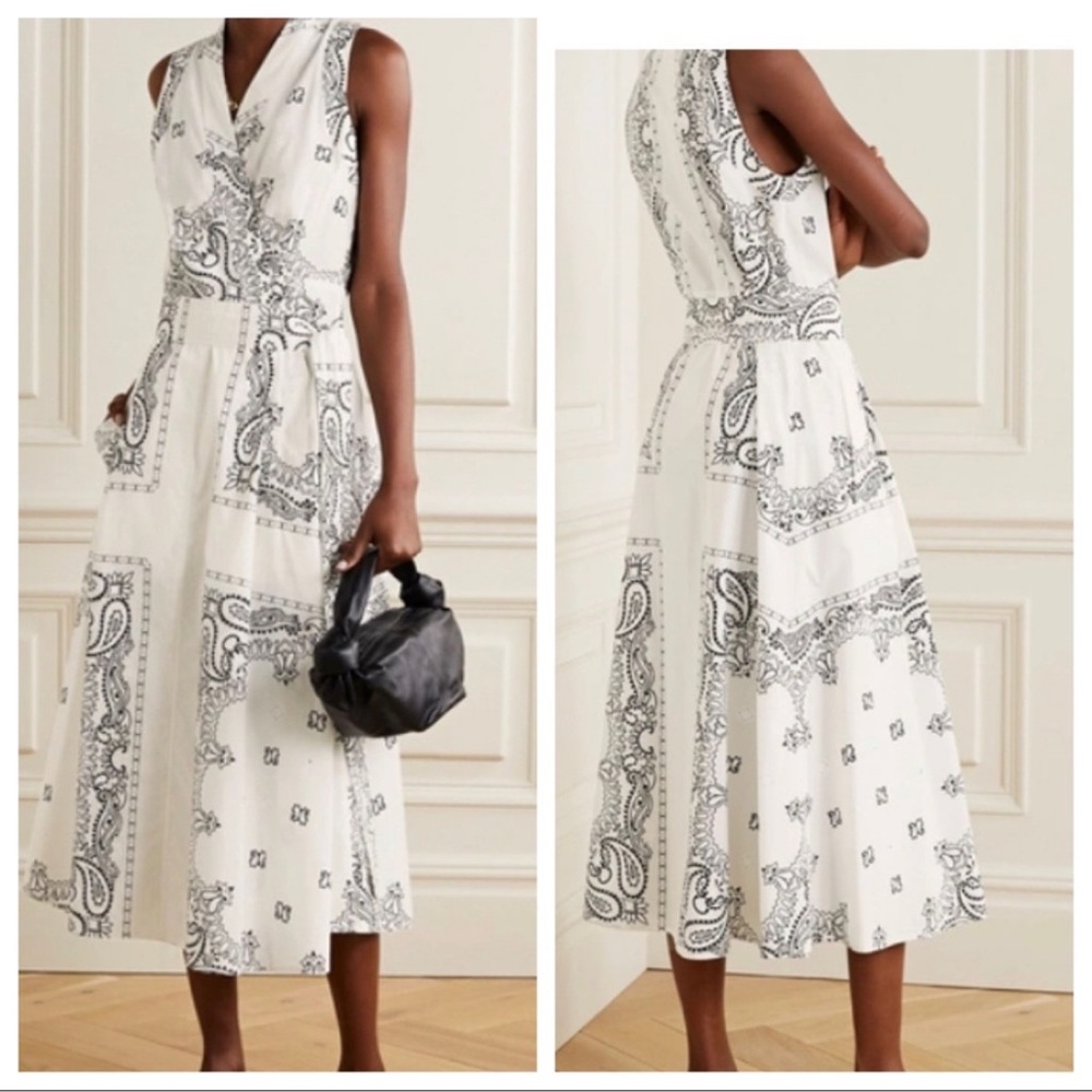 Tory Burch White Paisley Midi Wrap Dress - Picture 2 of 5